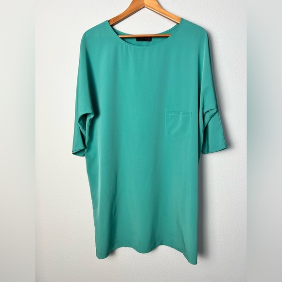 Hatch Maternity Long Tunic‎ Top in Sea Green Short Dolman Sleeves Classic Light - Picture 1 of 5